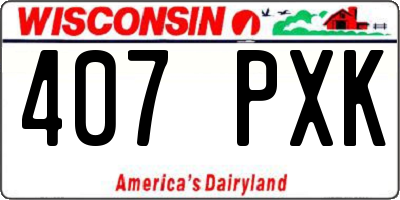 WI license plate 407PXK