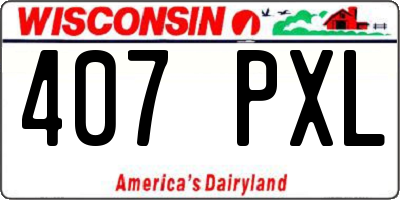 WI license plate 407PXL
