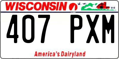 WI license plate 407PXM