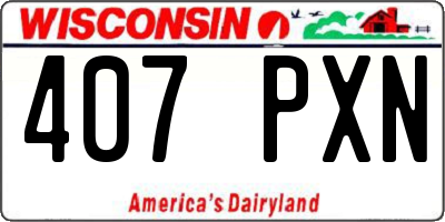WI license plate 407PXN