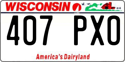 WI license plate 407PXO