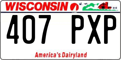 WI license plate 407PXP