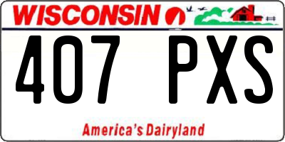 WI license plate 407PXS
