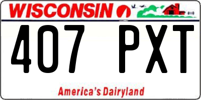 WI license plate 407PXT