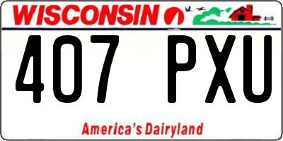 WI license plate 407PXU