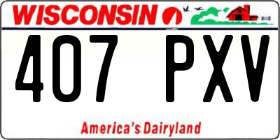 WI license plate 407PXV