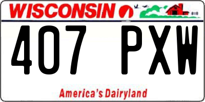 WI license plate 407PXW