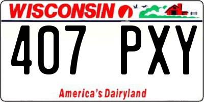 WI license plate 407PXY