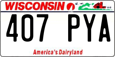 WI license plate 407PYA