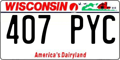 WI license plate 407PYC
