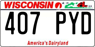 WI license plate 407PYD
