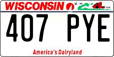 WI license plate 407PYE