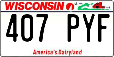 WI license plate 407PYF