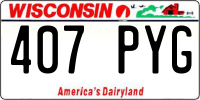 WI license plate 407PYG