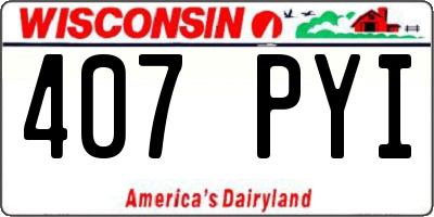 WI license plate 407PYI