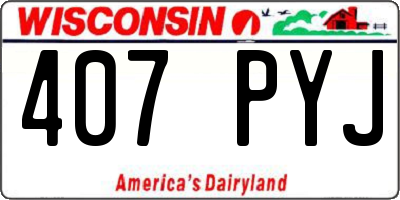 WI license plate 407PYJ