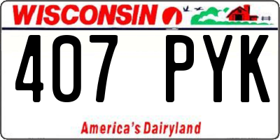 WI license plate 407PYK