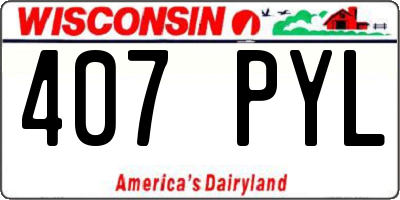 WI license plate 407PYL