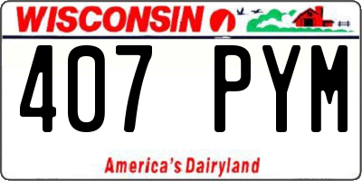 WI license plate 407PYM