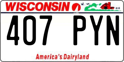 WI license plate 407PYN