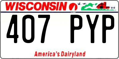 WI license plate 407PYP