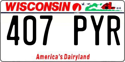 WI license plate 407PYR