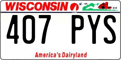 WI license plate 407PYS