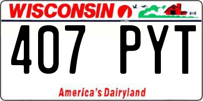 WI license plate 407PYT