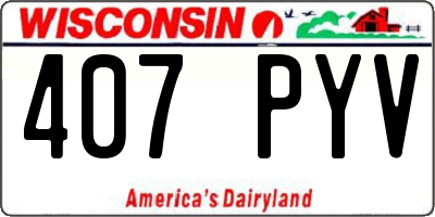 WI license plate 407PYV