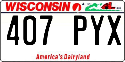 WI license plate 407PYX