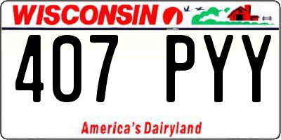 WI license plate 407PYY