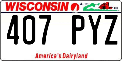 WI license plate 407PYZ
