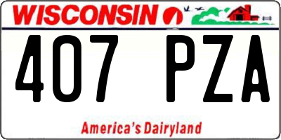 WI license plate 407PZA