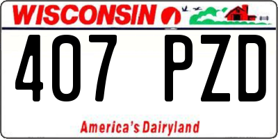 WI license plate 407PZD