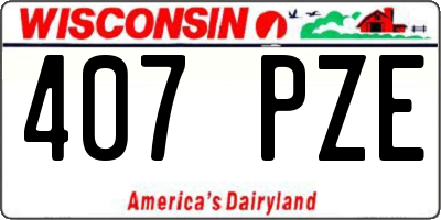 WI license plate 407PZE