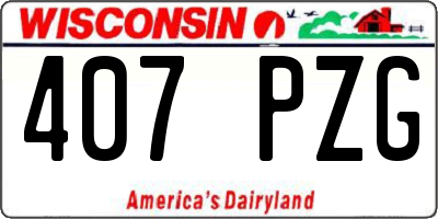 WI license plate 407PZG