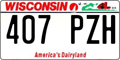 WI license plate 407PZH