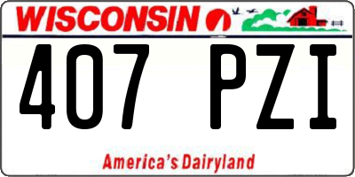 WI license plate 407PZI