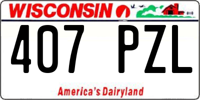 WI license plate 407PZL