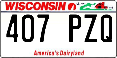 WI license plate 407PZQ