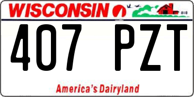 WI license plate 407PZT