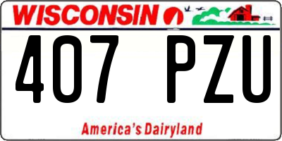WI license plate 407PZU