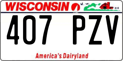 WI license plate 407PZV