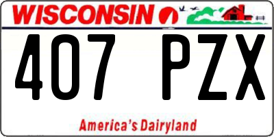 WI license plate 407PZX