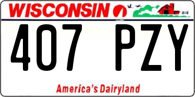 WI license plate 407PZY