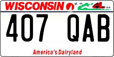 WI license plate 407QAB