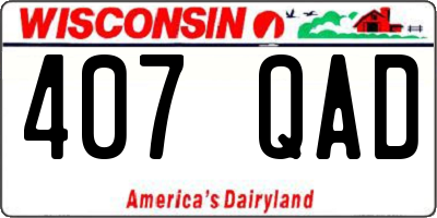 WI license plate 407QAD