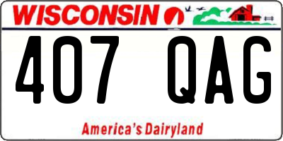 WI license plate 407QAG