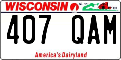 WI license plate 407QAM