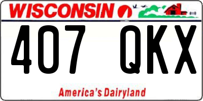 WI license plate 407QKX